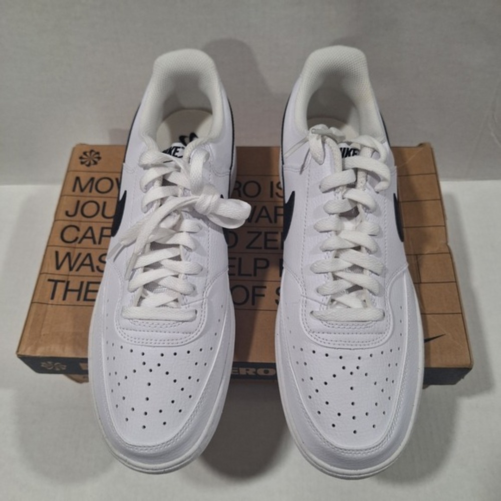 Nike Men's Court Vision Low Next Nature Sneakers, White/Black, Size‎ 12 New - Picture 8 of 15